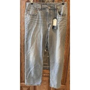 NWT Levi's 501 Original Men's Blue Straight Leg Big E Jeans Sz 30x30 Stone Wash